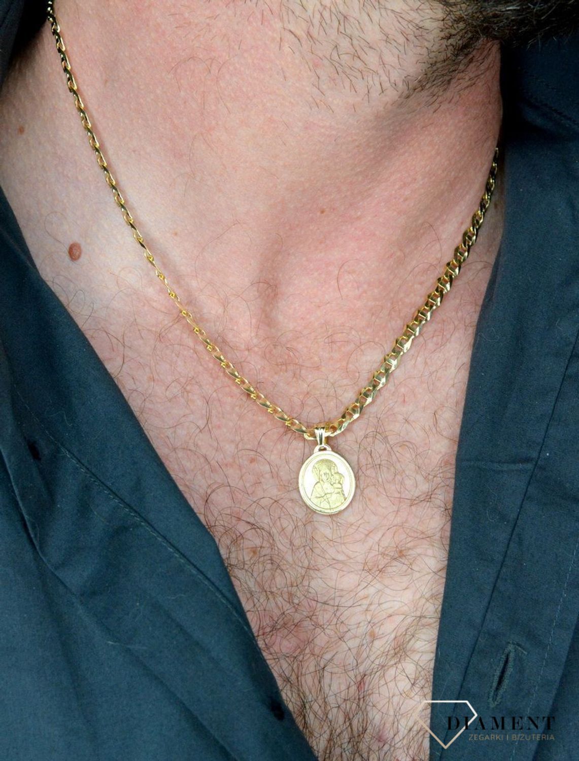 Złota zawieszka 585 medalik z Matką Boską Częstochowską DIA-ZAW-6266-585. Biżuteria sprawdzi się idealnie jako.jpg