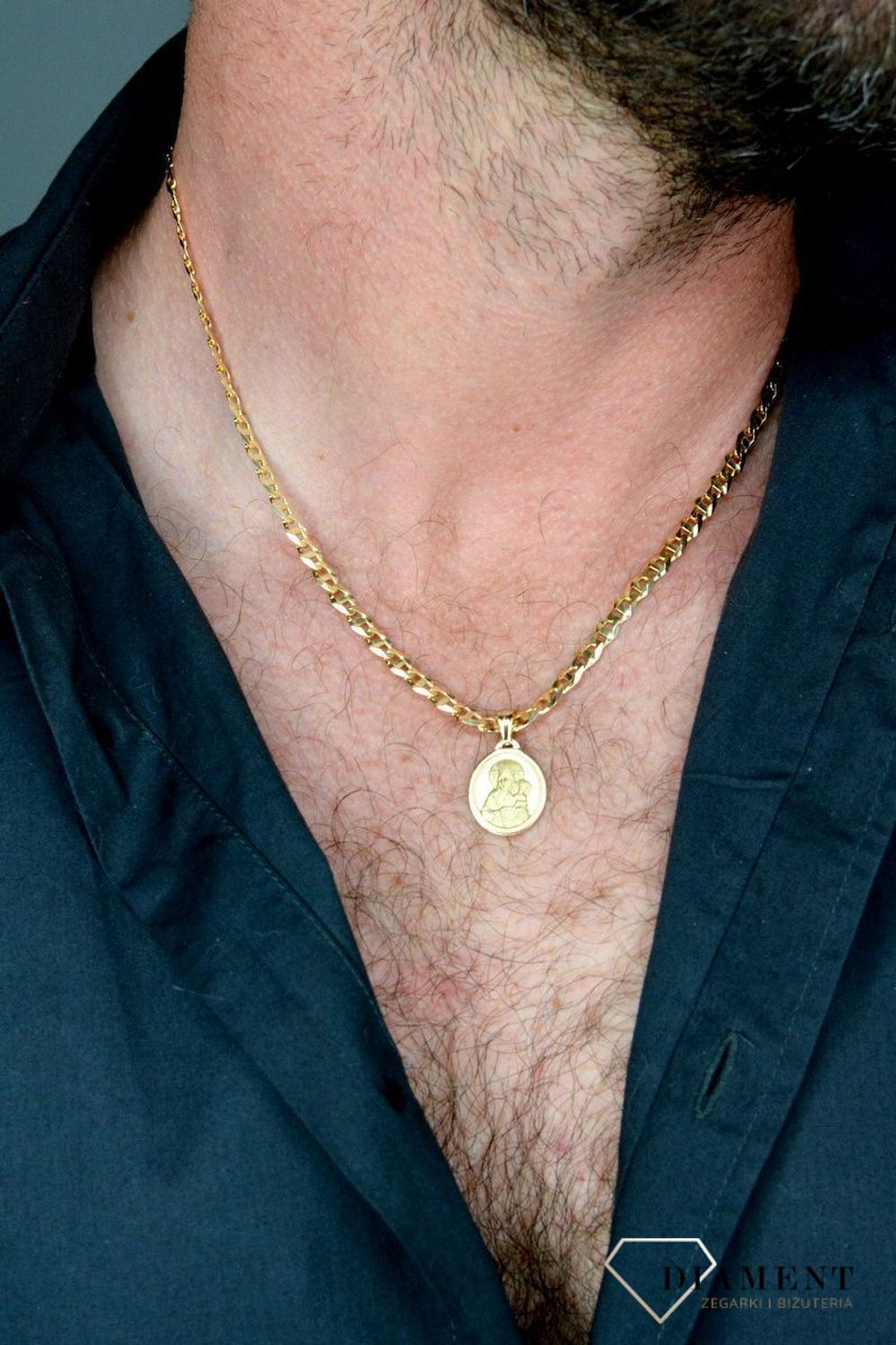 Złota zawieszka 585 medalik z Matką Boską Częstochowską DIA-ZAW-6266-585. Biżuteria sprawdzi się idealnie jako.jpg