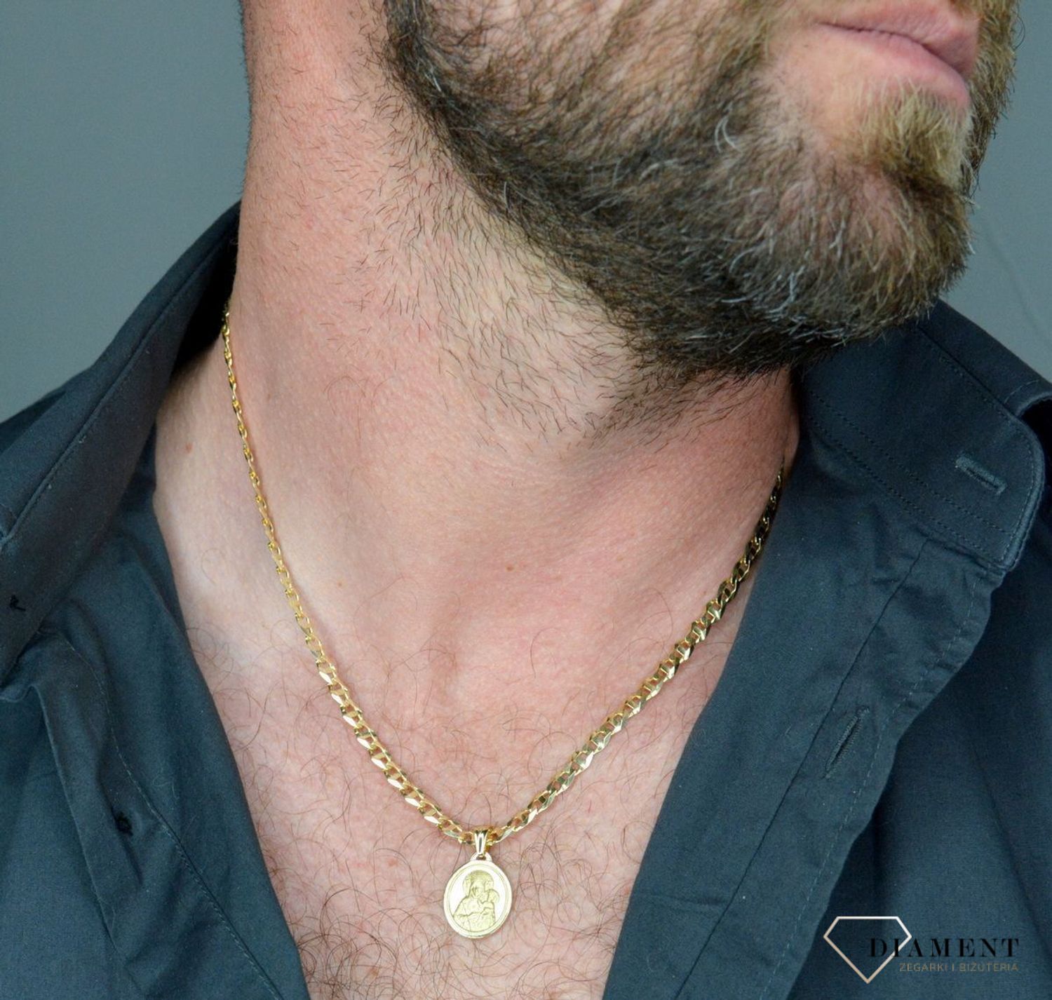 Złota zawieszka 585 medalik z Matką Boską Częstochowską DIA-ZAW-6266-585. Biżuteria sprawdzi się idealnie jako.jpg