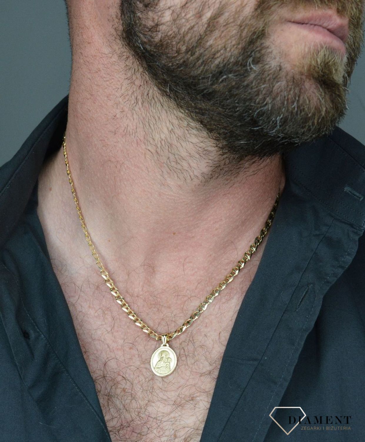 Złota zawieszka 585 medalik z Matką Boską Częstochowską DIA-ZAW-6266-585. Biżuteria sprawdzi się idealnie jako.jpg