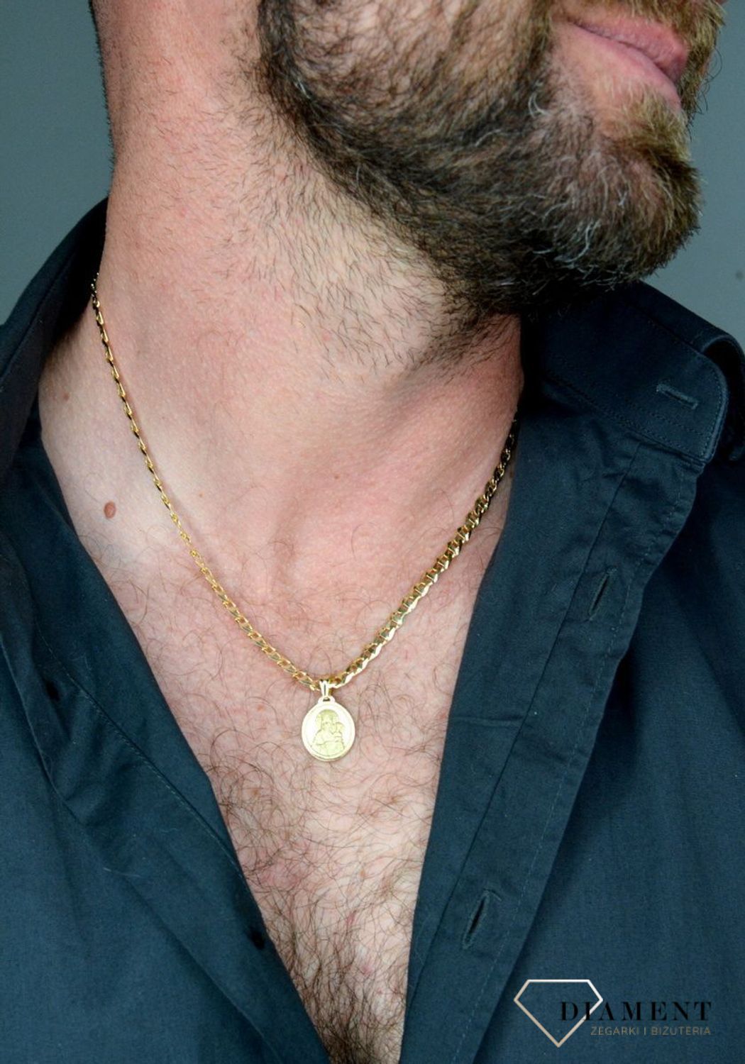 Złota zawieszka 585 medalik z Matką Boską Częstochowską DIA-ZAW-6266-585. Biżuteria sprawdzi się idealnie jako.jpg