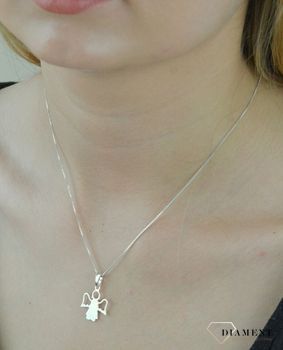 Srebrna zawieszka aniołek DIA-ZAW-6287-925. Zawieszka święta. Zawieszka aniołek. Zawieszka gładka anioł (1).JPG