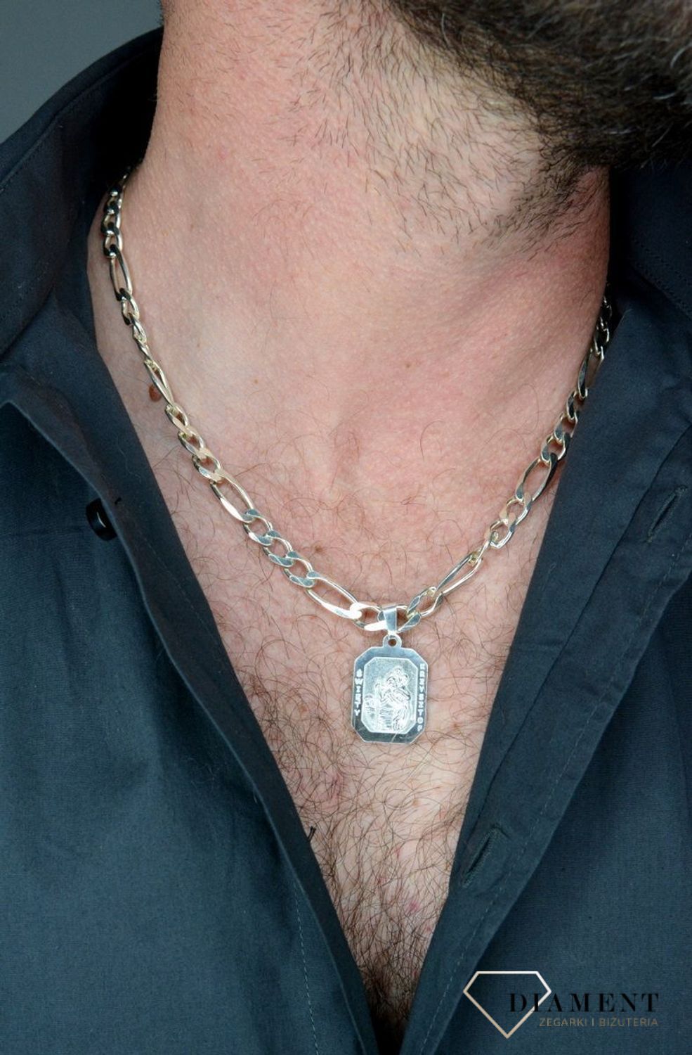 Zawieszka grawerowana medalik Święty Krzysztof  DIA-ZAW-6296-925. Zawieszka medalik. Zawieszka medalik święty Krzysztof. Prezent dla kierowców (6).JPG