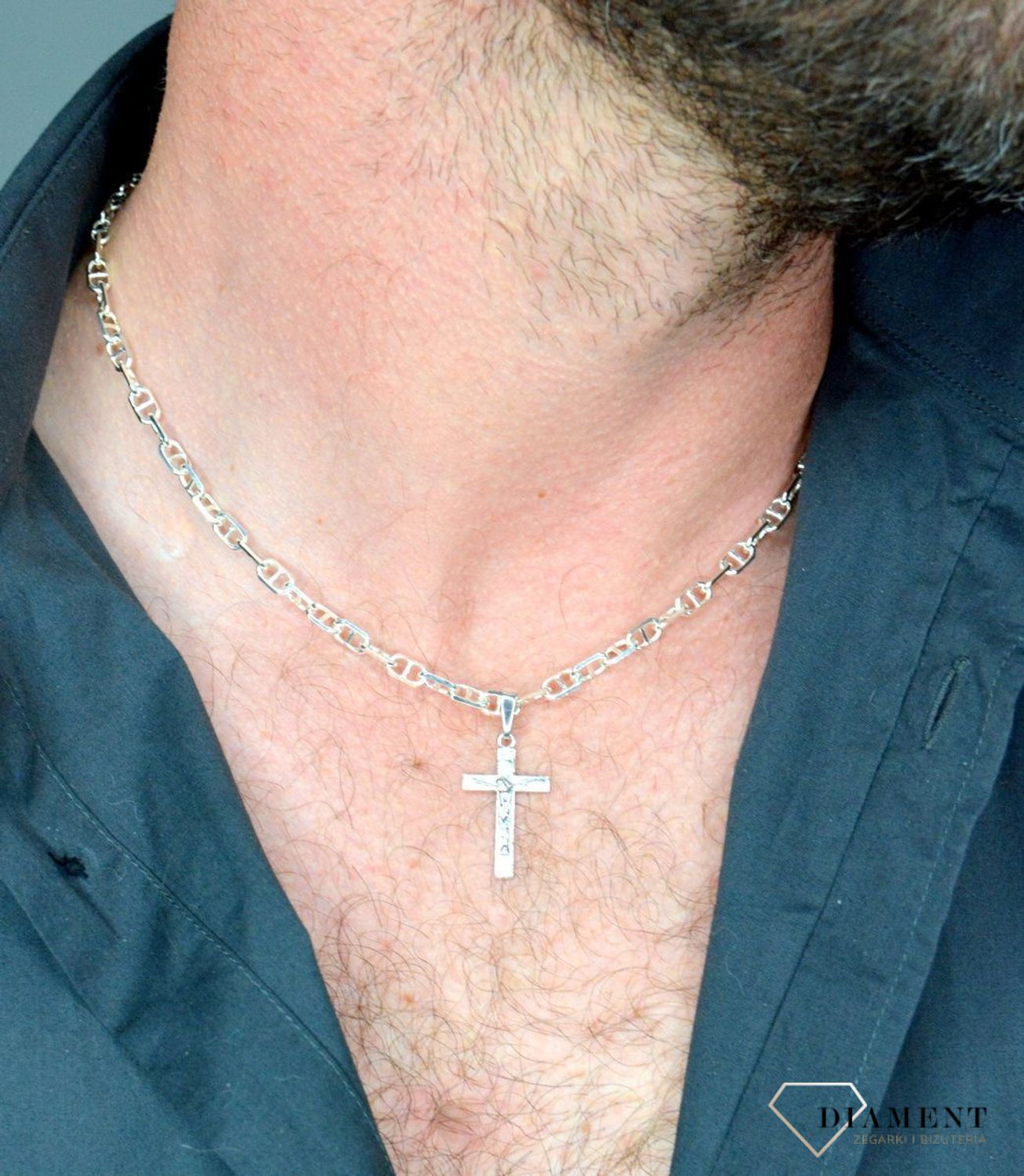 Zawieszka srebrna 925 krzyżyk z Jezusem 3,5 cm DIA-ZAW-6297-925.jpg