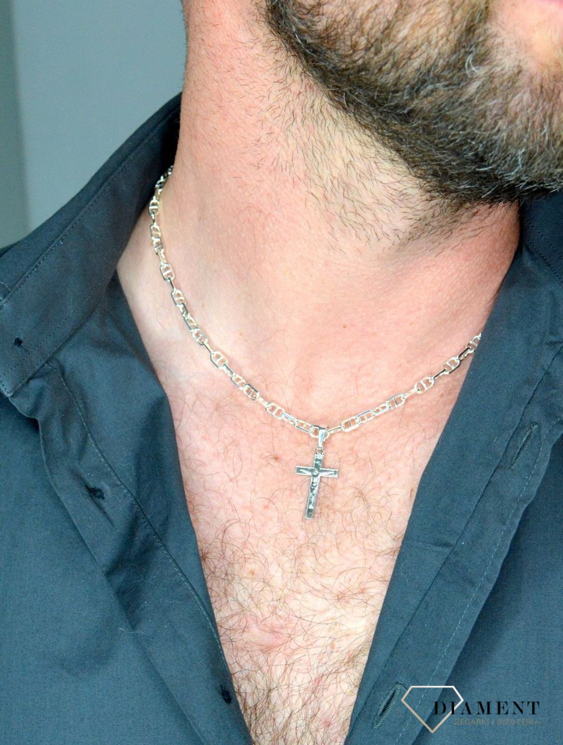 Zawieszka srebrna 925 krzyżyk z Jezusem 3,5 cm DIA-ZAW-6297-925.jpg