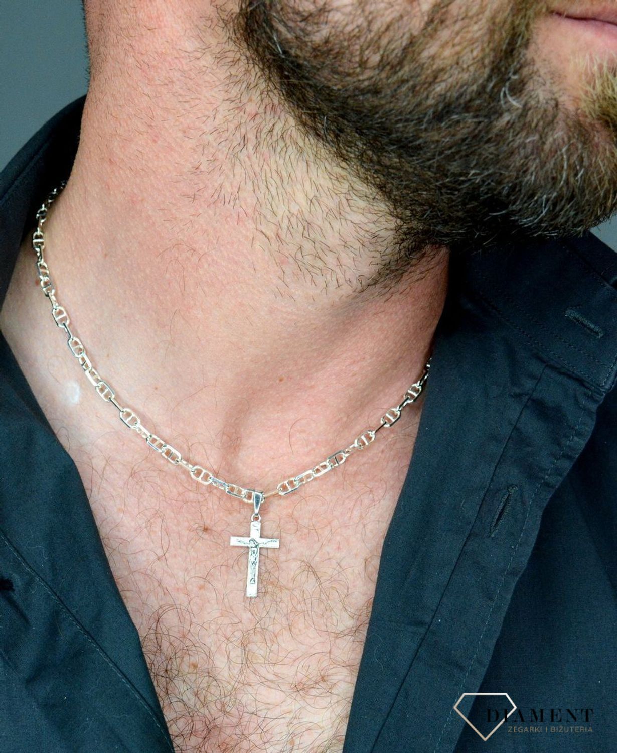 Zawieszka srebrna 925 krzyżyk z Jezusem 3,5 cm DIA-ZAW-6297-925.jpg