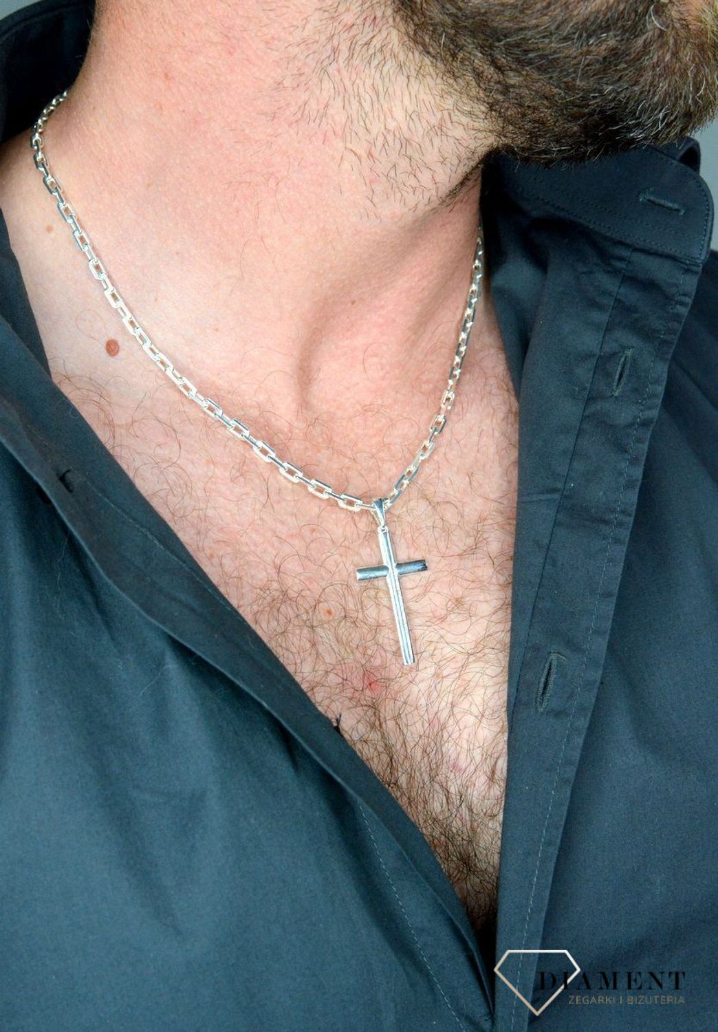 Zawieszka srebrna gładki Krzyż 4,8 cm DIA-ZAW-6300-925.jpg