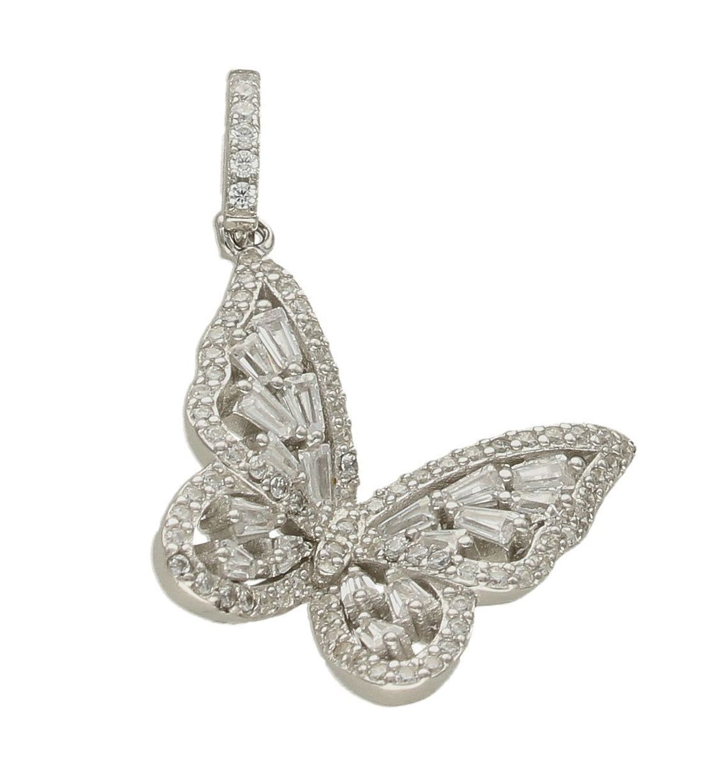 Zawieszka srebrna motylek wysadzony cyrkoniami DIA-ZAW-6349-925. Zawieszka srebrna motylek. zawieszka srebrna damska, dziecięca. zawieszka motylek z cyrkoniami. zawieszka motylek idealna na prezent..jpg