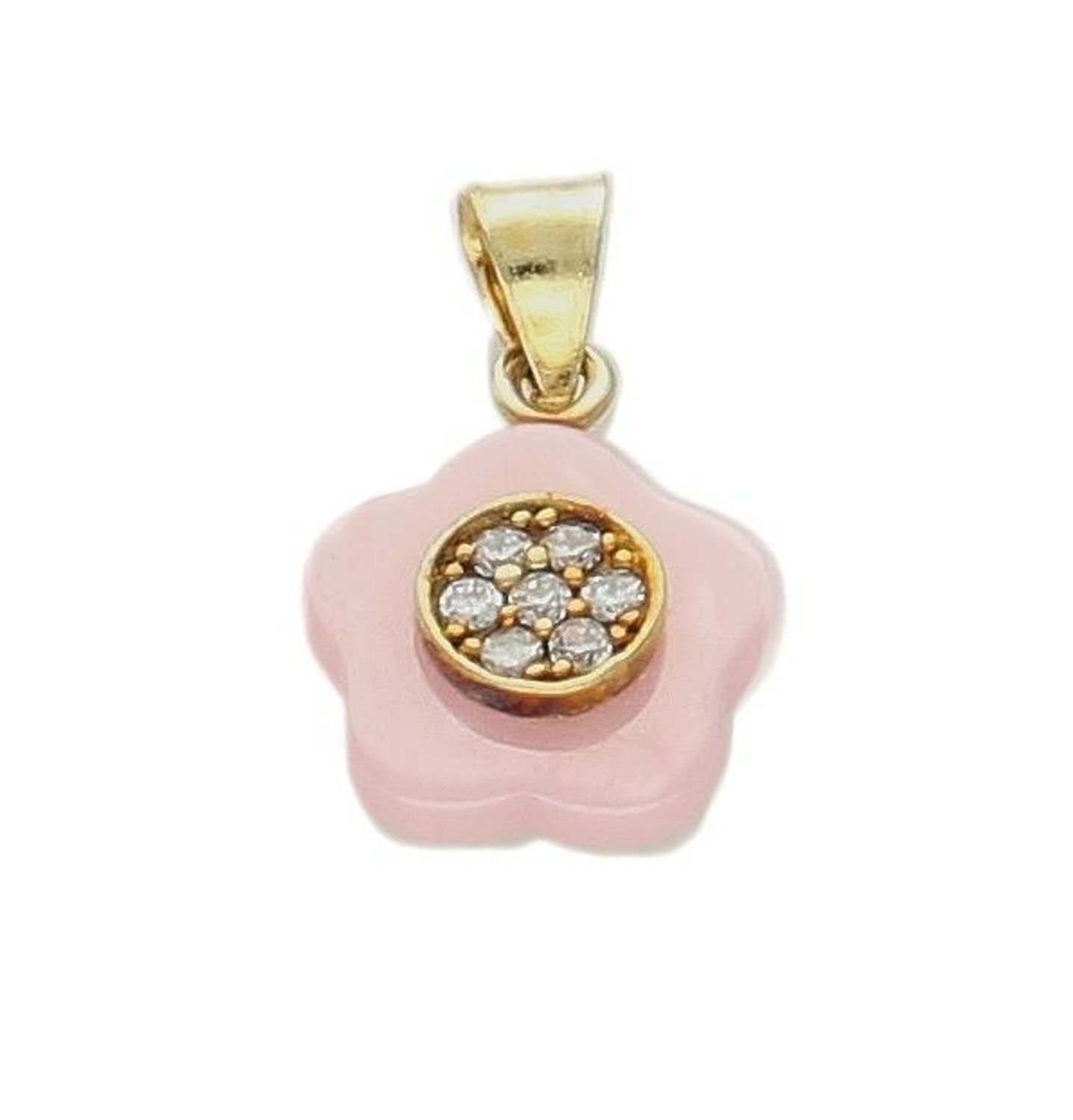 Srebrna zawieszka Kwiatek z różowej ceramiki z cyrkoniami DIA-ZAW-6395-925. Srebrna zawieszka kwiatek. Srebrna zawieszka z cyrkoniami. Srebrna zawieszka pozłac.jpg