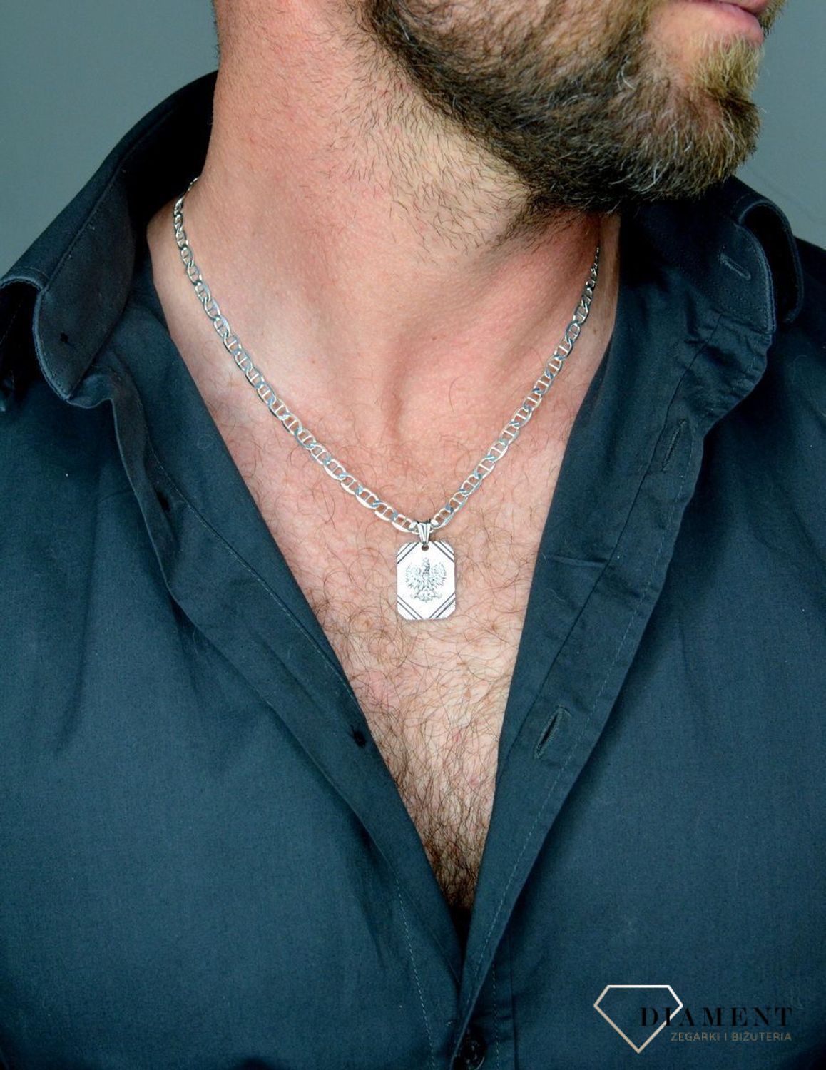 Zawieszka srebrna 925 blaszka orzeł DIA-ZAW-6407-925. Prezent dla żołnierza. Zawieszka srebrna orzeł. Srebrna zawieszka prosta blaszka (1).JPG