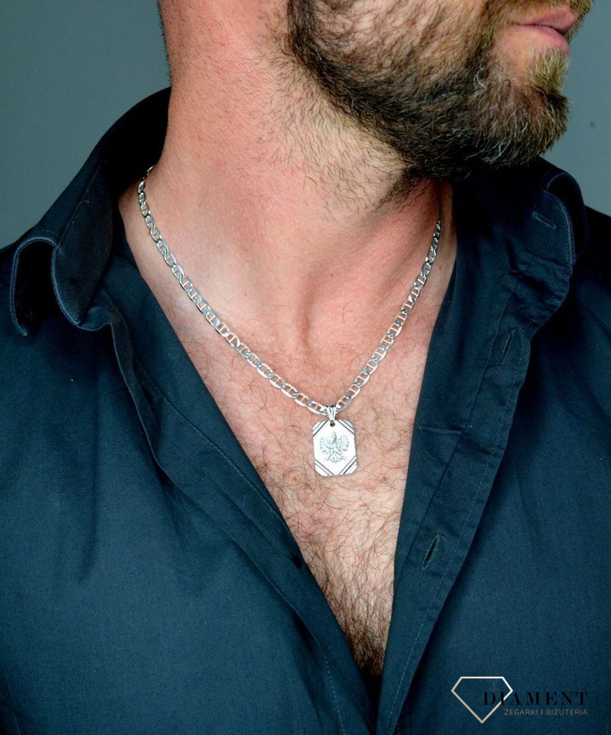 Zawieszka srebrna 925 blaszka orzeł DIA-ZAW-6407-925. Prezent dla żołnierza. Zawieszka srebrna orzeł. Srebrna zawieszka prosta blaszka (1).JPG