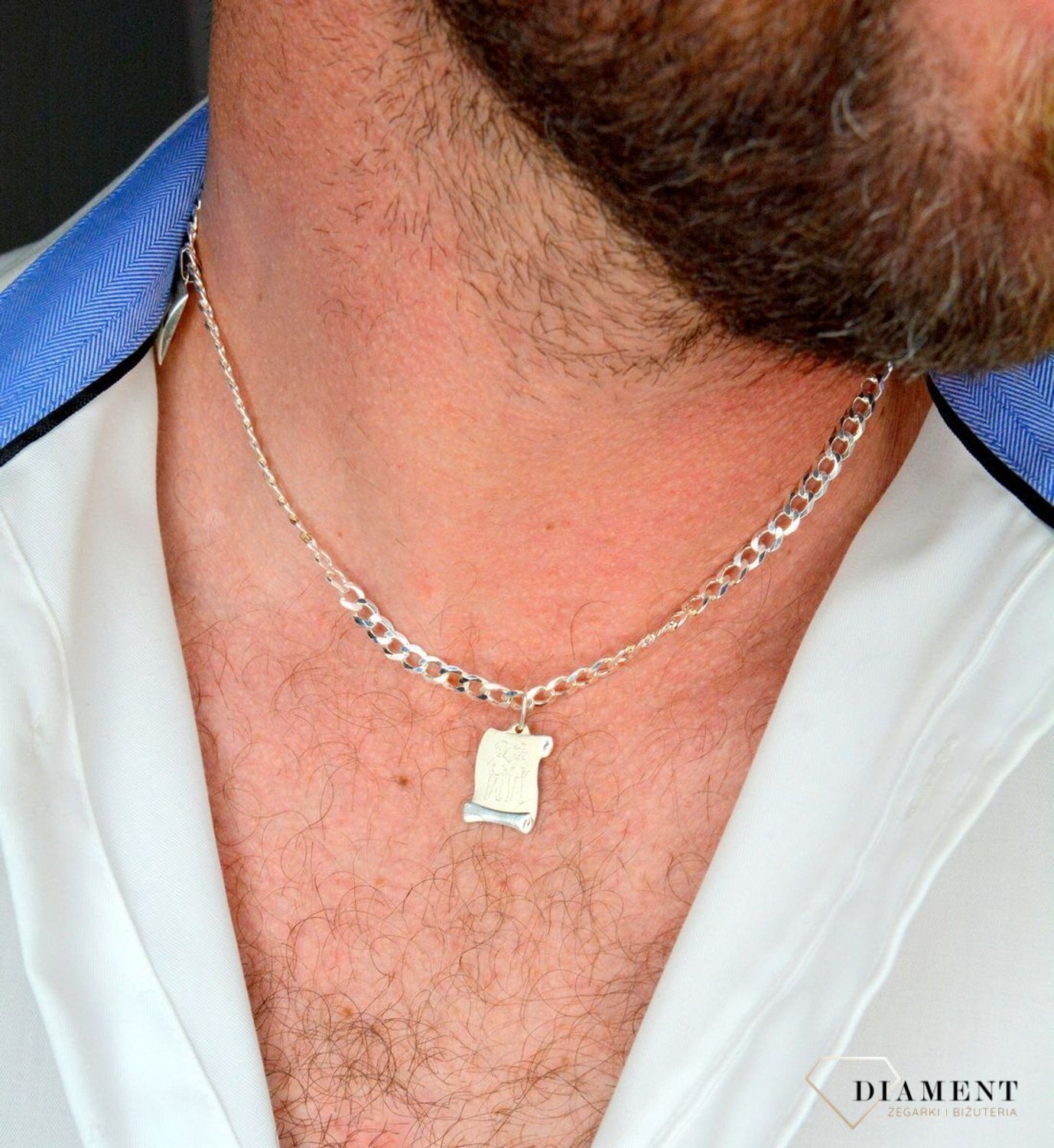 Zawieszka srebrna blaszka znak zodiaku Bliźnięta DIA-ZAW-6410-925.jpg