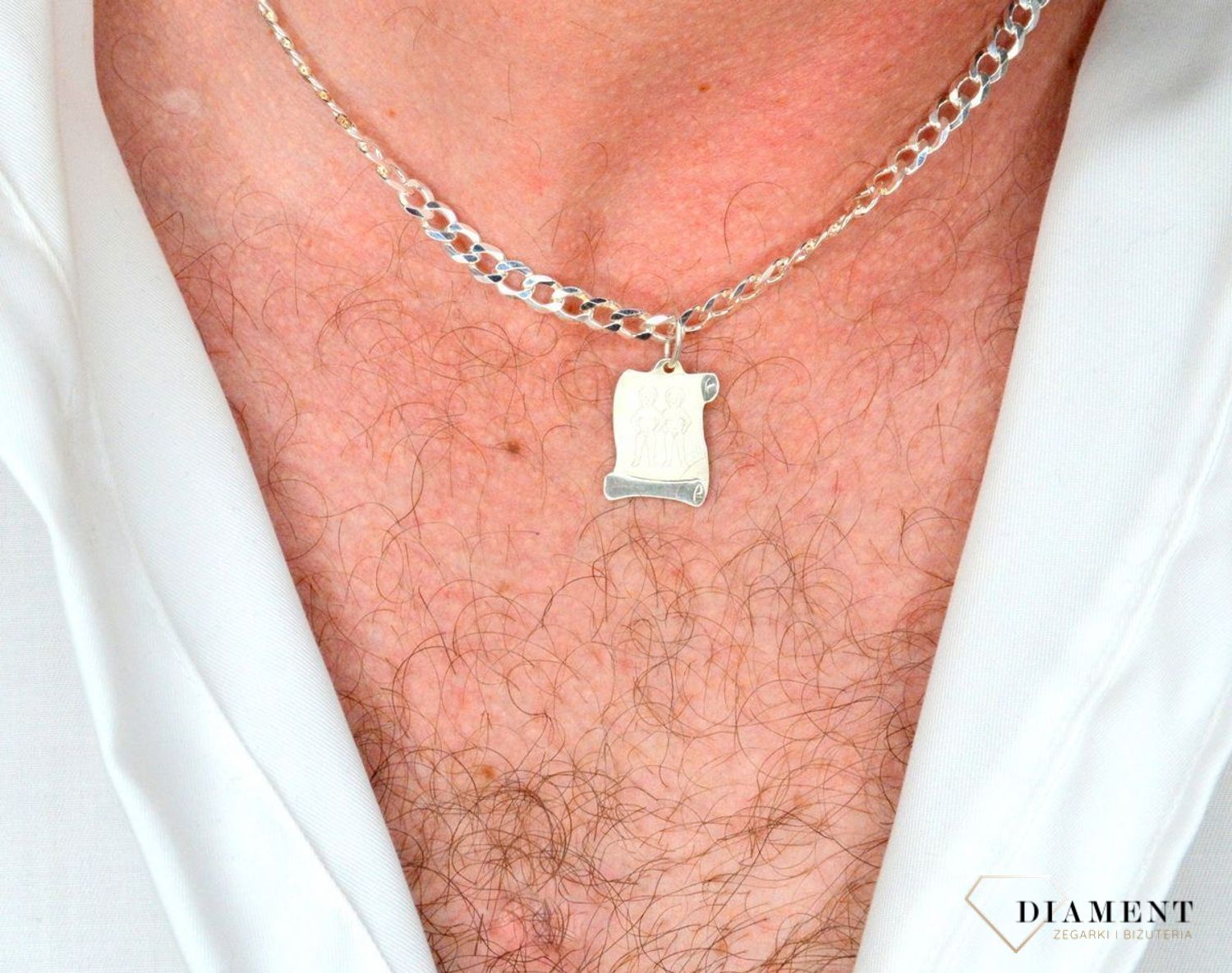 Zawieszka srebrna blaszka znak zodiaku Bliźnięta DIA-ZAW-6410-925.jpg