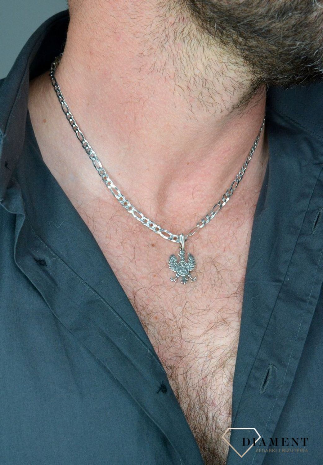 Zawieszka srebrna rodowana Orzeł 2,3 cm DIA-ZAW-6420-925. Srebrna zawieszka rodowana. Srebrna zawieszka rodowany orzeł (2).JPG