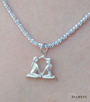 Zawieszka srebrna znak zodiaku Bliźnięta DIA-ZAW-6421-925.  Zawieszka srebrna. Zawieszka srebrna znak zodiaku. Zawieszka srebrna Bliźnięta. Zawieszka srebrna blaszka grawerowana. Zawieszka srebrna idealna.JPG