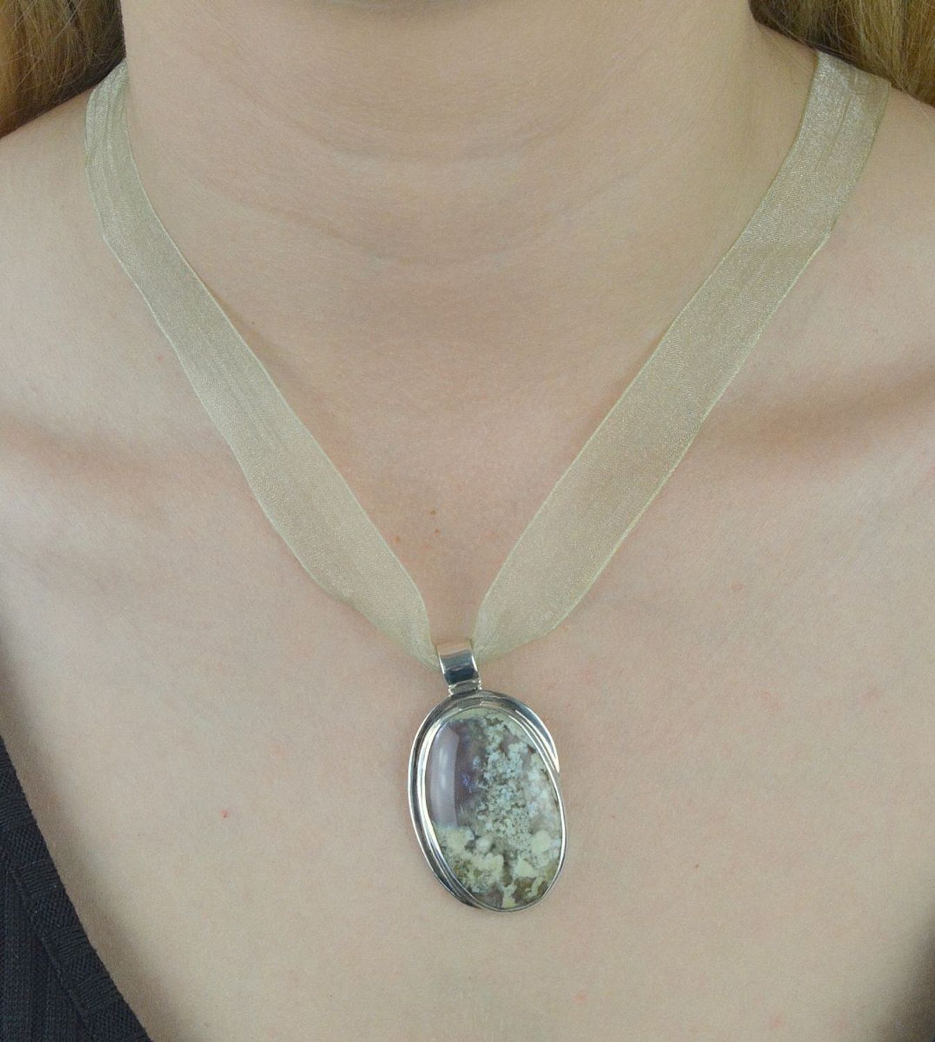 Zawieszka srebrna kamień naturalny agat mszysty DIA-ZAW-6545-925. Zawieszka z agatem. Zawieszka z kamieniem naturalnym. Zawieszka srebrna. Duża zawieszka srebrna. Zawieszka efektowna na prezent..jpg