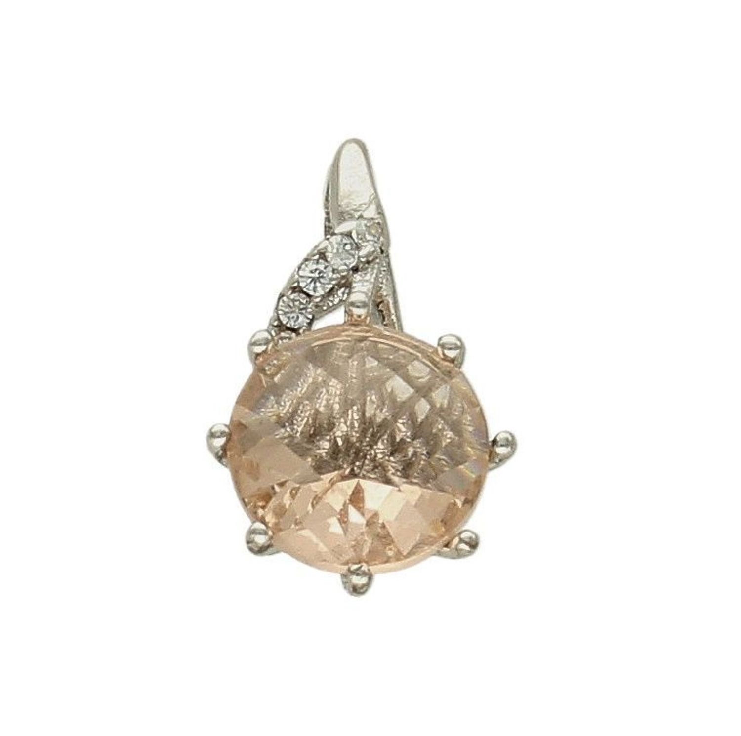 Zawieszka srebrna z okrągłą łososiową cyrkonią DIA-ZAW-6703-925. Zawieszka srebrna damska. Zawieszka okrągła z cyrkonią. Zawieszka srebrna damska. Zawieszka wisiorek z cyrkoniami. Zawieszka idealna na prezent.jpg