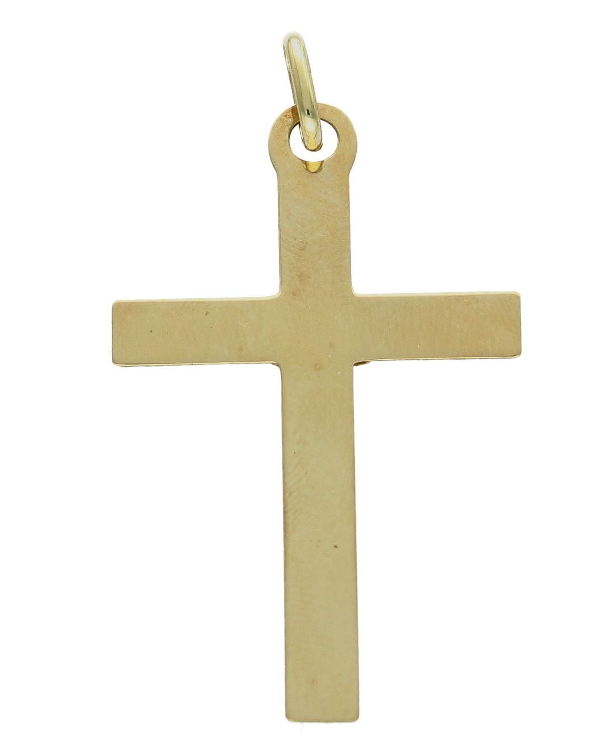 Złota zawieszka na łańcuszek krzyżyk gładki DIA-ZAW-7003-585.jpg