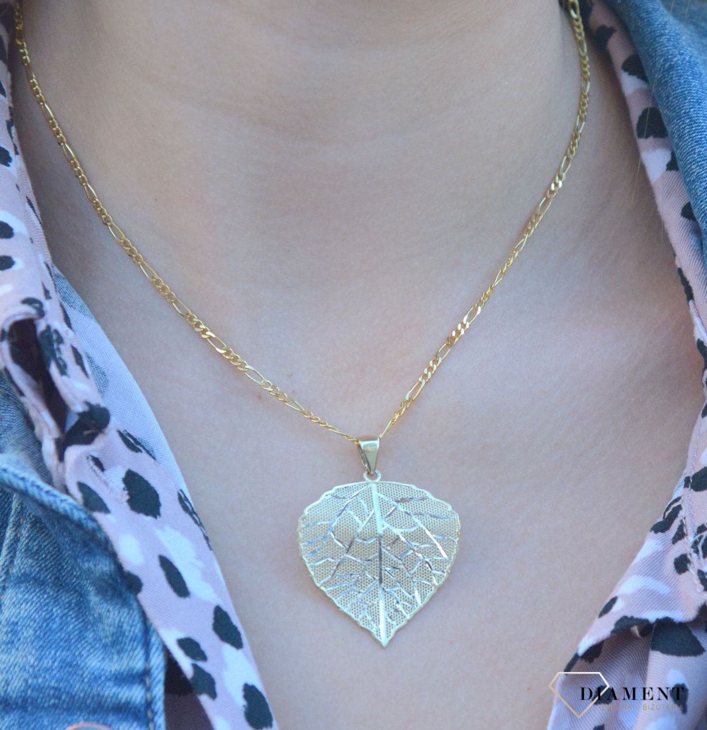 Złota zawieszka 585 liść ażurowy z białym złotem DIA-ZAW-7564-585.jpg