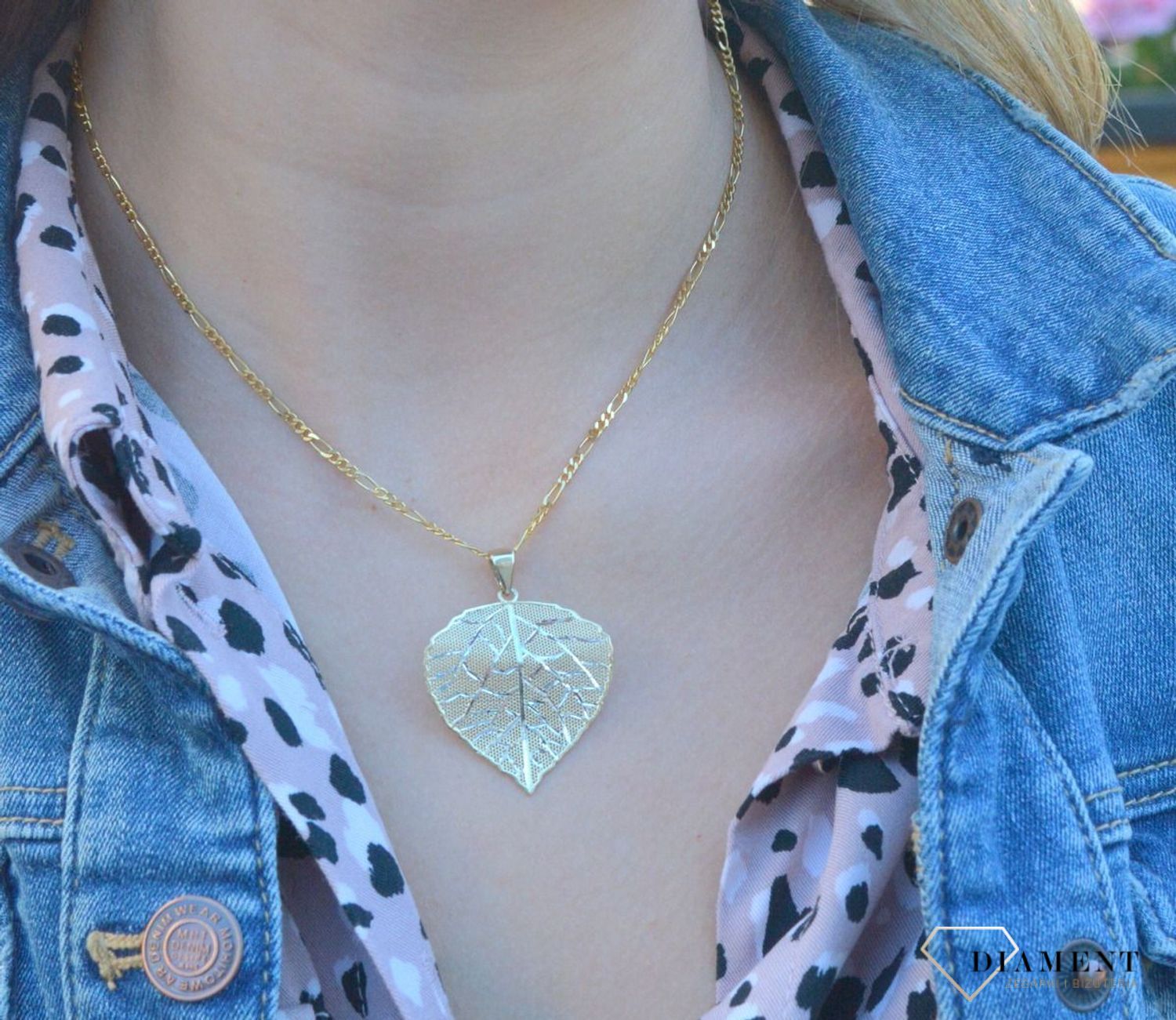 Złota zawieszka 585 liść ażurowy z białym złotem DIA-ZAW-7564-585.jpg