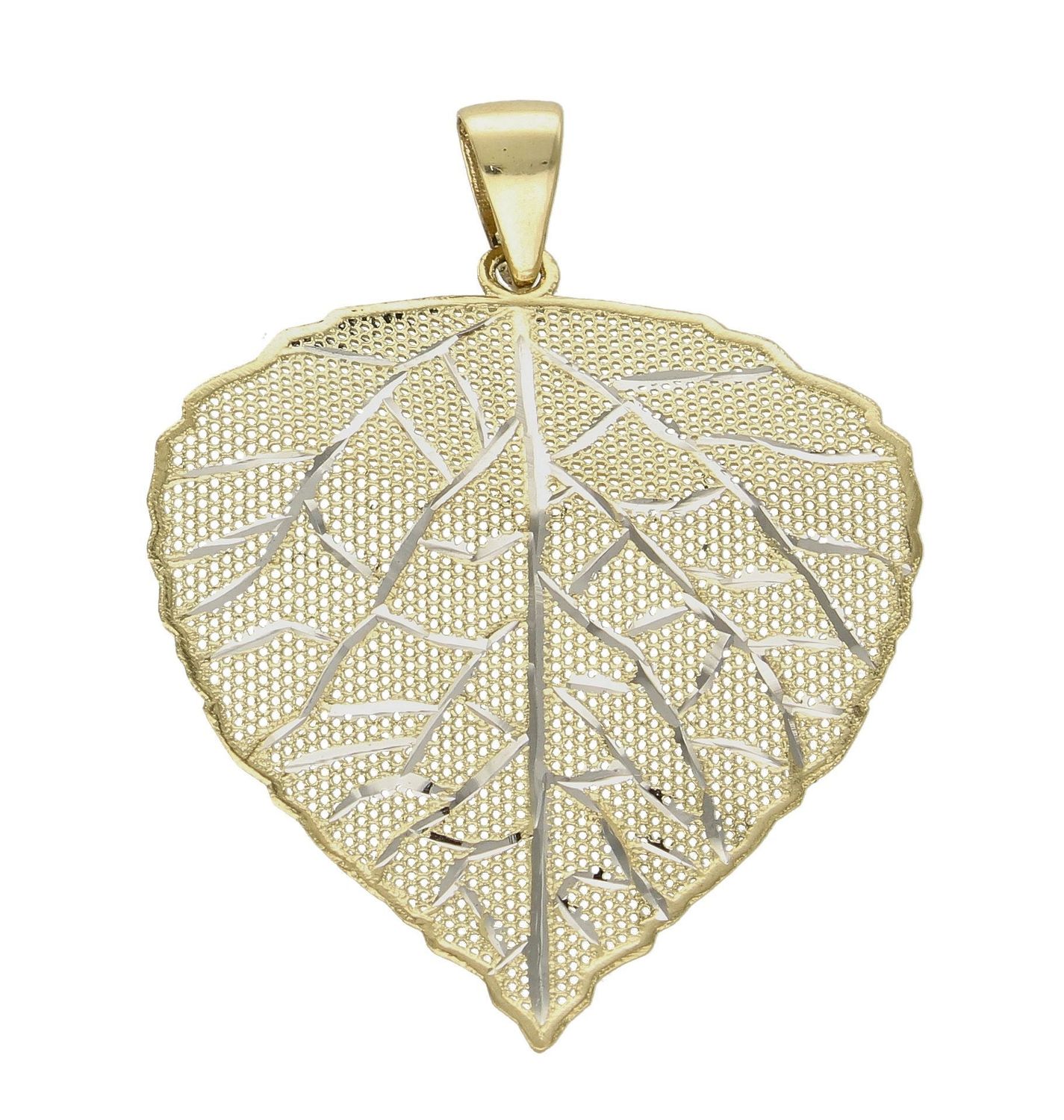Złota zawieszka 585 liść ażurowy z białym złotem DIA-ZAW-7564-585.jpg