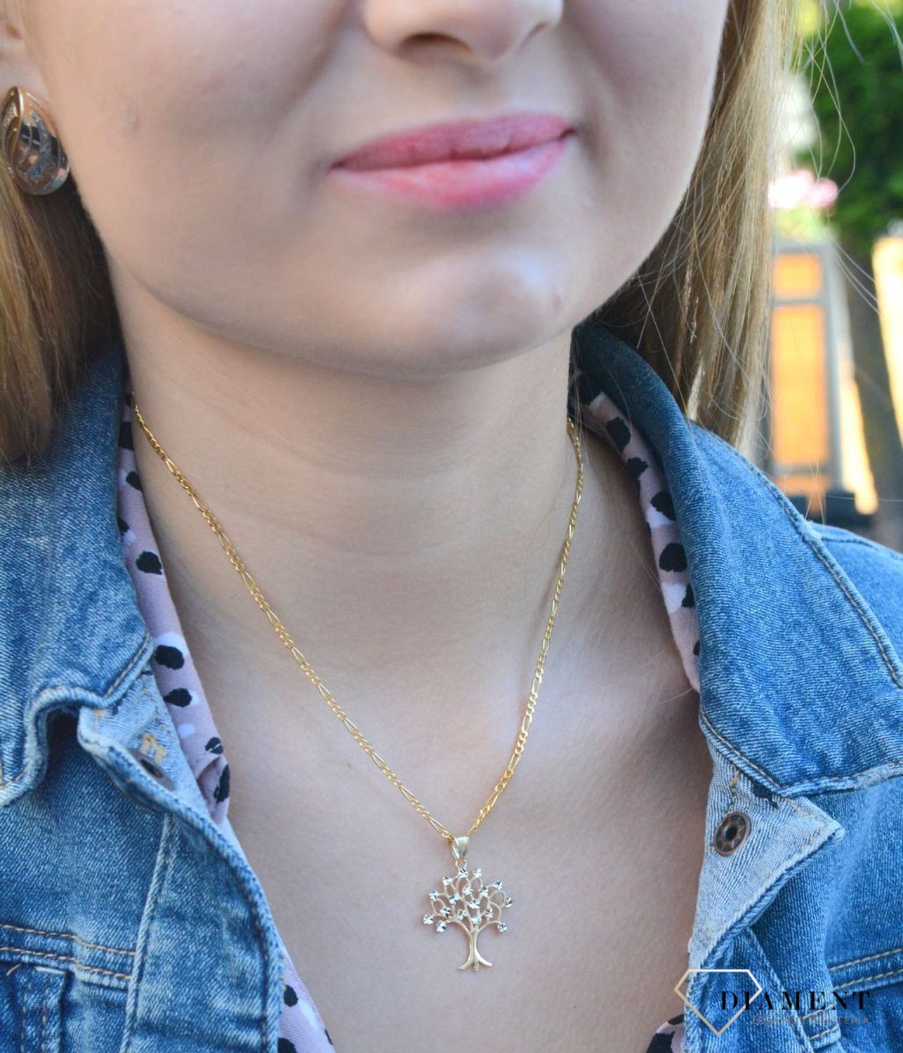 Złota zawieszka drzewko z białym złotem DIA-ZAW-7566-585.jpg