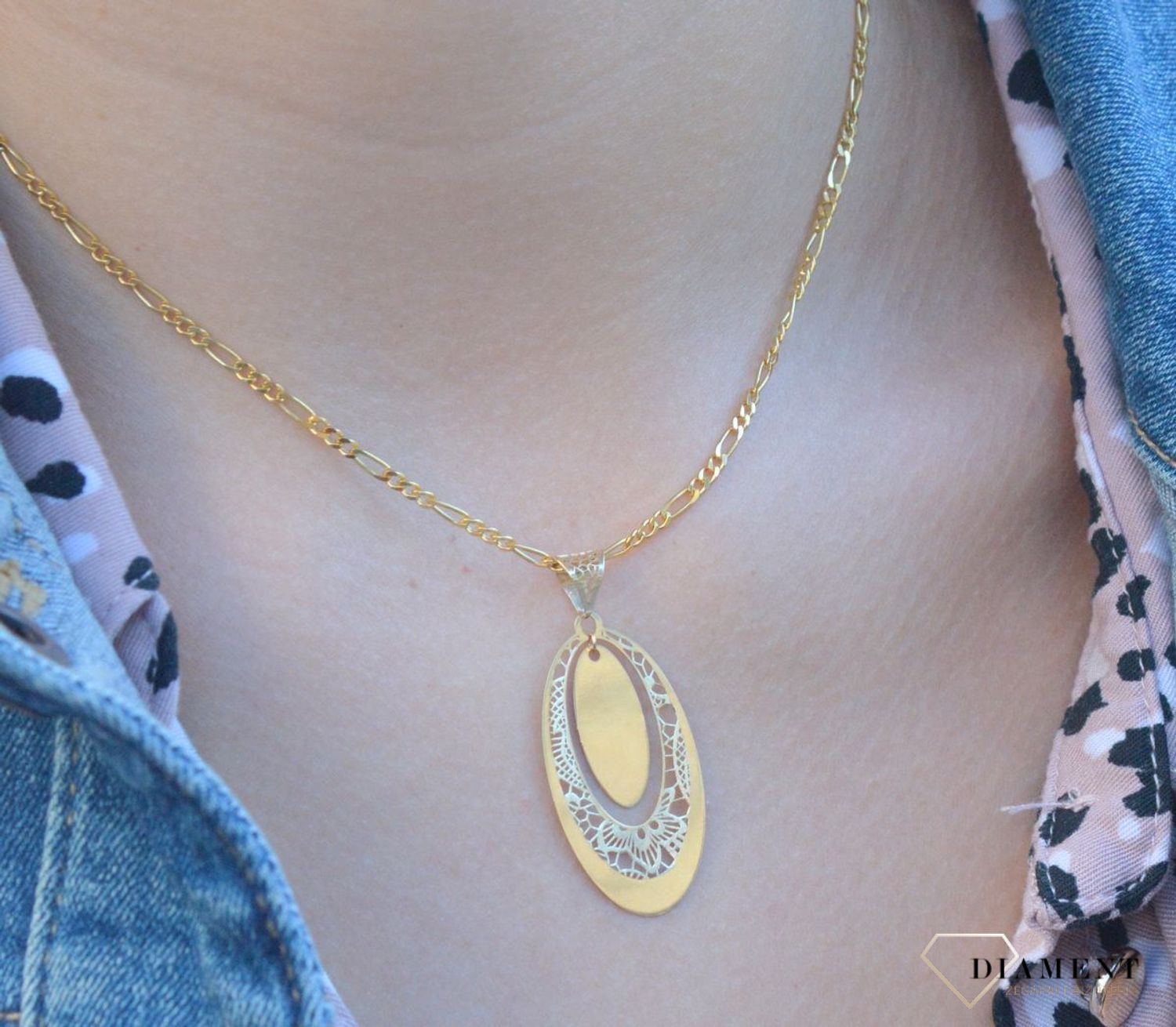 Złota zawieszka 585 ażurowa łezka DIA-ZAW-7567-585.jpg