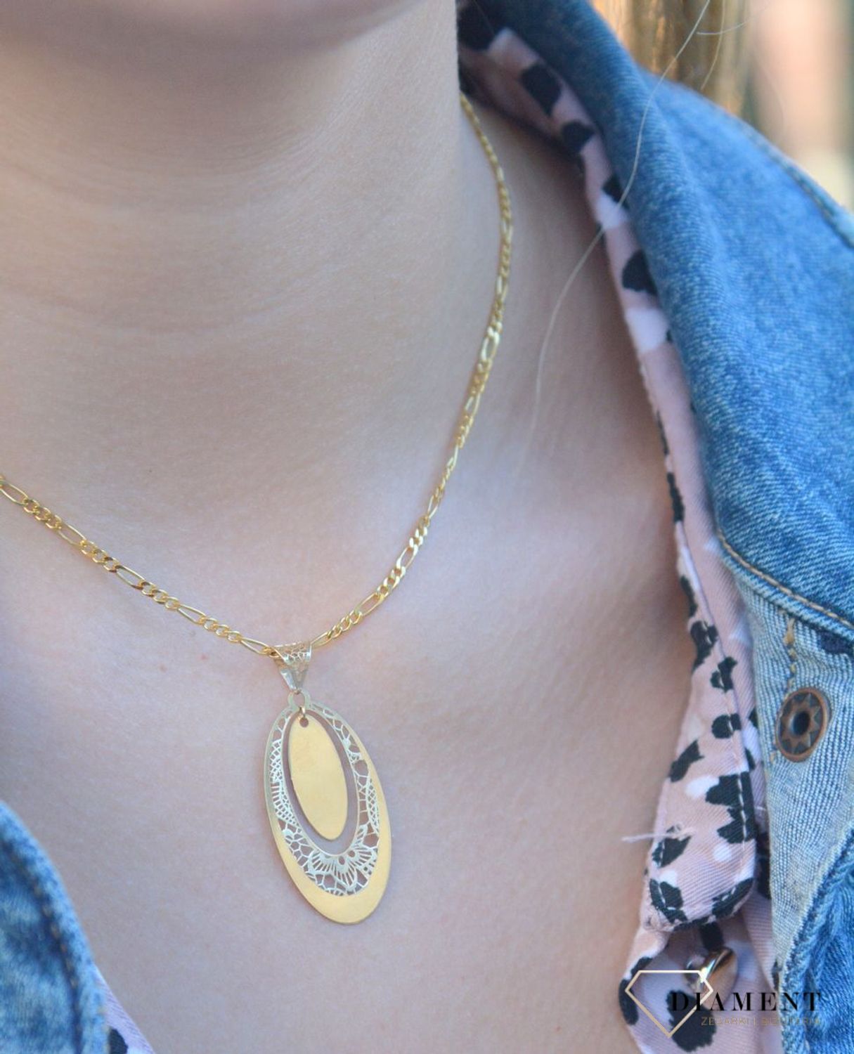 Złota zawieszka 585 ażurowa łezka DIA-ZAW-7567-585.jpg