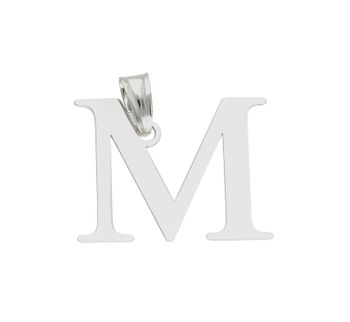 Srebrna zawieszka literka M 2cm DIA-ZAW-81191A-M-925.  Zawieszka ta będzie idealnym pomysłem na prezent dla każdej kobiety. Modny wzór zawieszki będzie się pięknie prezentować na szyi. Subtelny, bardzo elegancki dodatek, który.jpg
