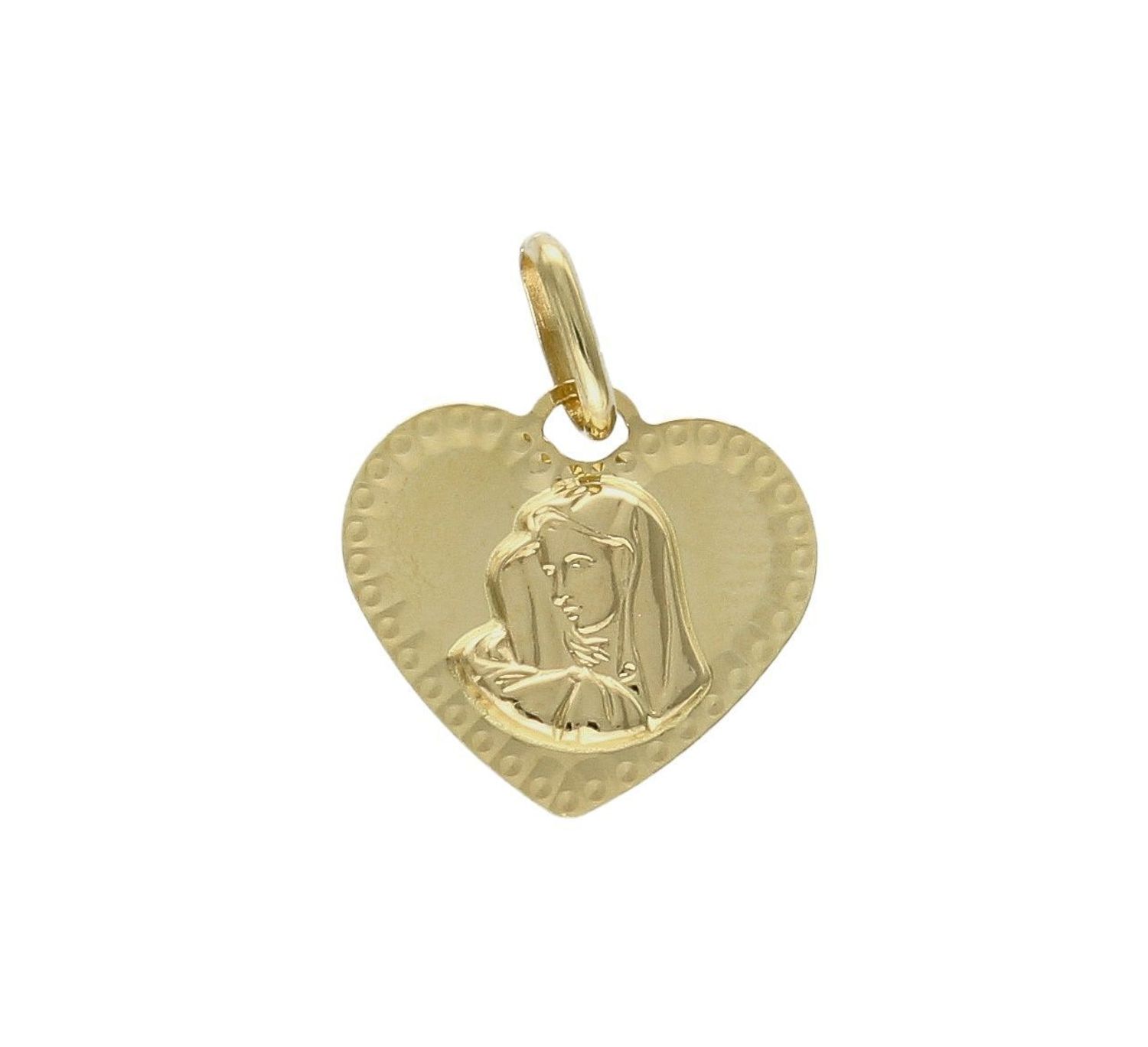 Złota zawieszka medalik 585 cudowny medalik z Matką Boską serce DIA-ZAW-8583-585. Złoty medalik został wykonany z najwyższej jakości 14 – karatowego żółtego złota. Delikatny wisiorek z wizerunkiem Matki Boskiej Niepokalanej.jpg