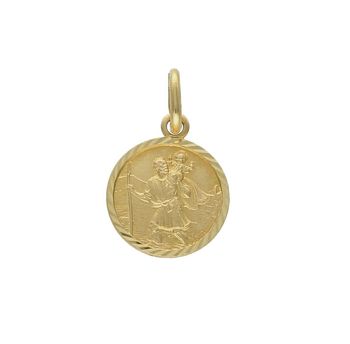 Złota zawieszka 585 medalik okrągły Matka Boska  DIA-ZAW-8586-585.  Zawieszka wykonana ze złota próby 585 Piękna biżuteria o bogatej symbolice religijnej. Oryginalna forma delikatnej zawieszki ujmuje kunsztem i precyzją wykonania.jpg