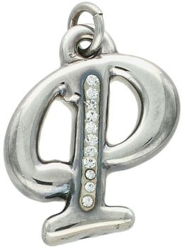 Zawieszka srebrna literka P próba 925, zdobiona cyrkoniami DIA-ZAW-8665-P-925 Jeśli szukasz biżuterii, która łączy elegancję z osobistym znaczeniem – zawieszka w kształcie literki P 1.jpg