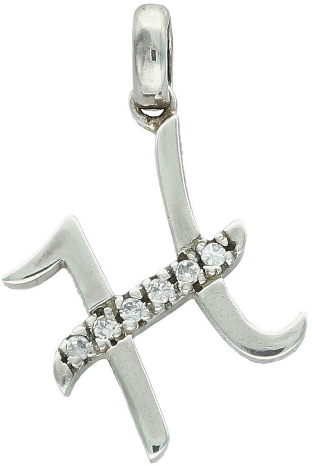 Zawieszka srebrna próba 925, literka H zdobiona cyrkoniami DIA-ZAW-8676-H-925 Elegancka zawieszka w kształcie literki H, wykonana z wysokiej jakości srebra próby 925 i ozdobiona połyskującymi 1.jpg