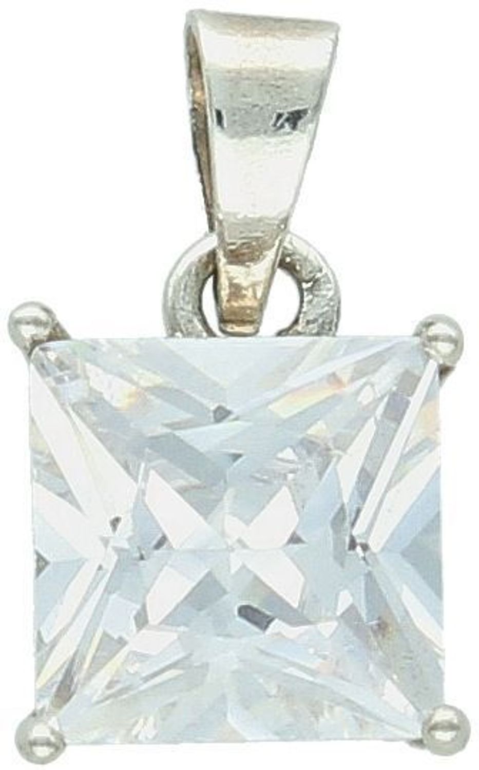 Zawieszka srebrna próba 925 z cyrkonią kwadrat DIA-ZAW-8700-925 Elegancka zawieszka srebrna z cyrkonią w kształcie kwadratu, wykonana z najwyższej jakości srebra próby 925 1.jpg