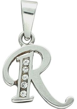 Zawieszka srebrna 925 DIA-ZAW-8748-R-925 – literka R zdobiona cyrkoniami. Wymiary 2,4x1,3 cm, waga 1,10 g. Delikatna i elegancka biżuteria personalizowana.1.jpg