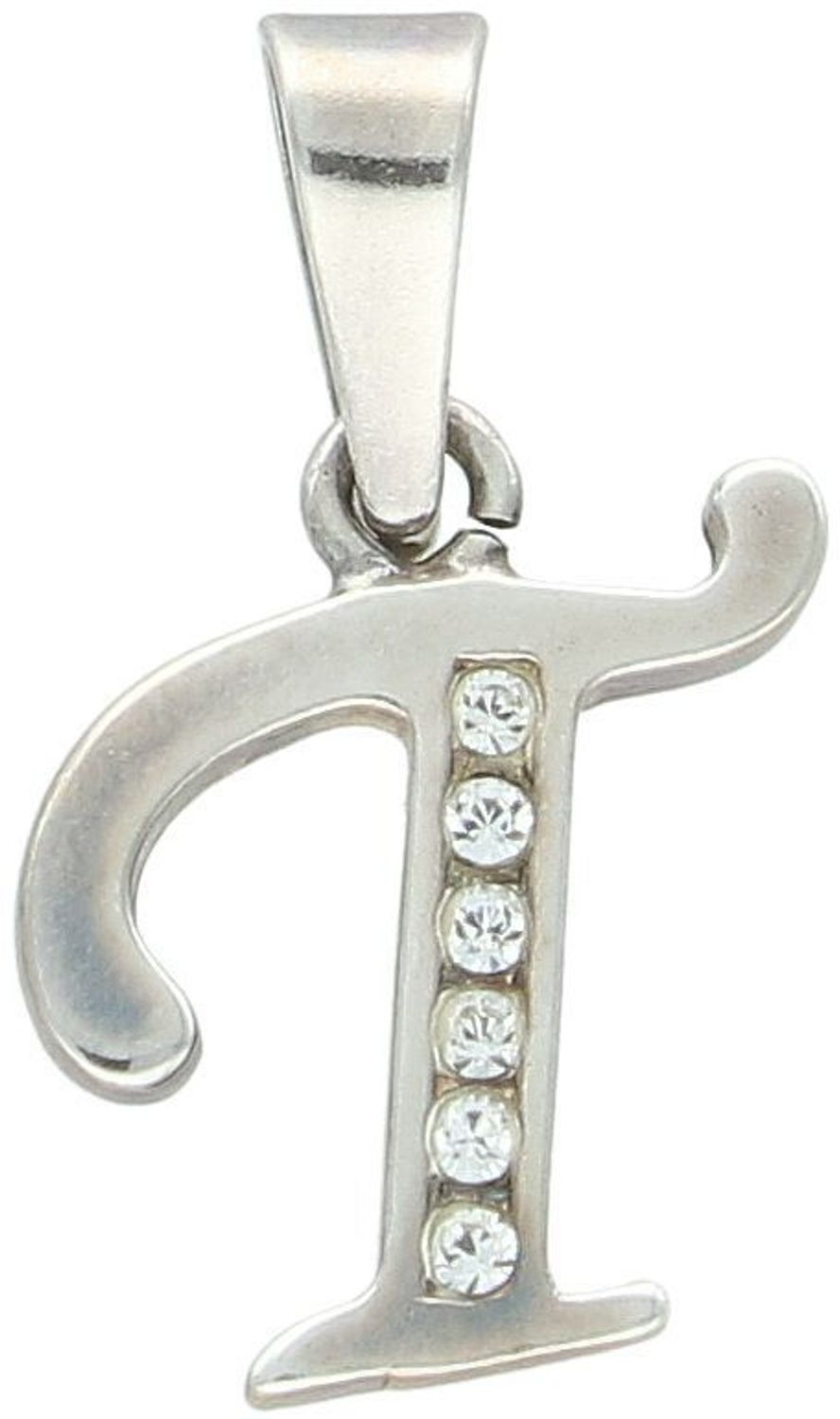 Zawieszka srebrna próba 925, literka T zdobiona cyrkoniami DIA-ZAW-8748-T-925 Piękna zawieszka w kształcie literki T, wykonana z najwyższej jakości srebra próby 925 i 1.jpg