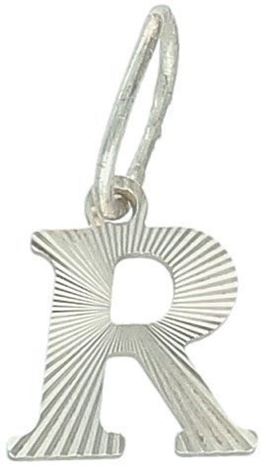 Zawieszka srebrna próba 925, Literka R DIA-ZAW-8753-R-925 Zawieszka w kształcie literki R, wykonana ze srebra próby 925, to elegancki i osobisty dodatek, który wyróżnia się delikatnym, 1.jpg