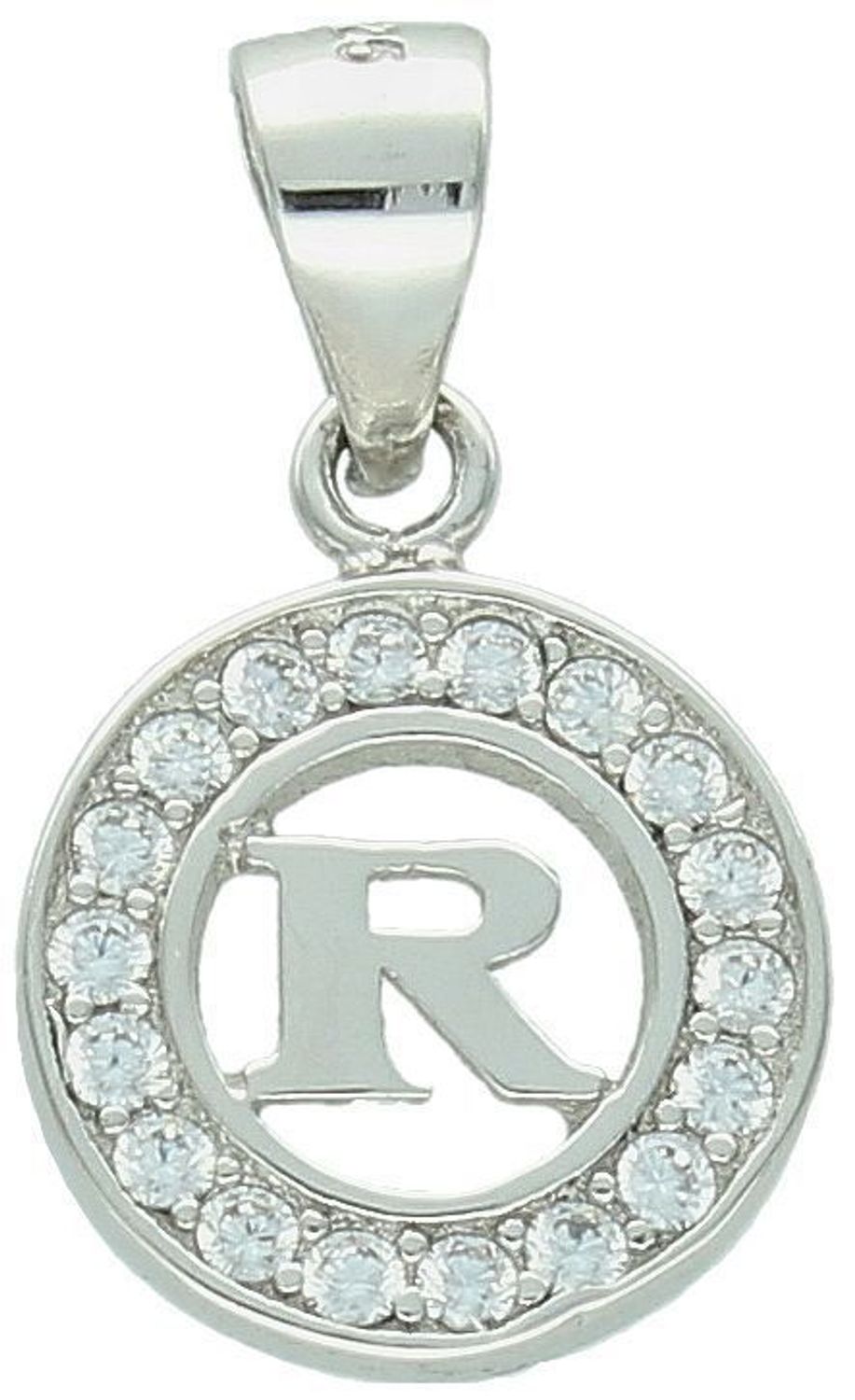 Zawieszka srebrna próba 925, Literka R w kółeczku DIA-ZAW-8754-R-925 Nowoczesna i osobista – zawieszka z literką „R” w ażurowym kółeczku to elegancka propozycja dla miłośników minimalistycznej1.jpg