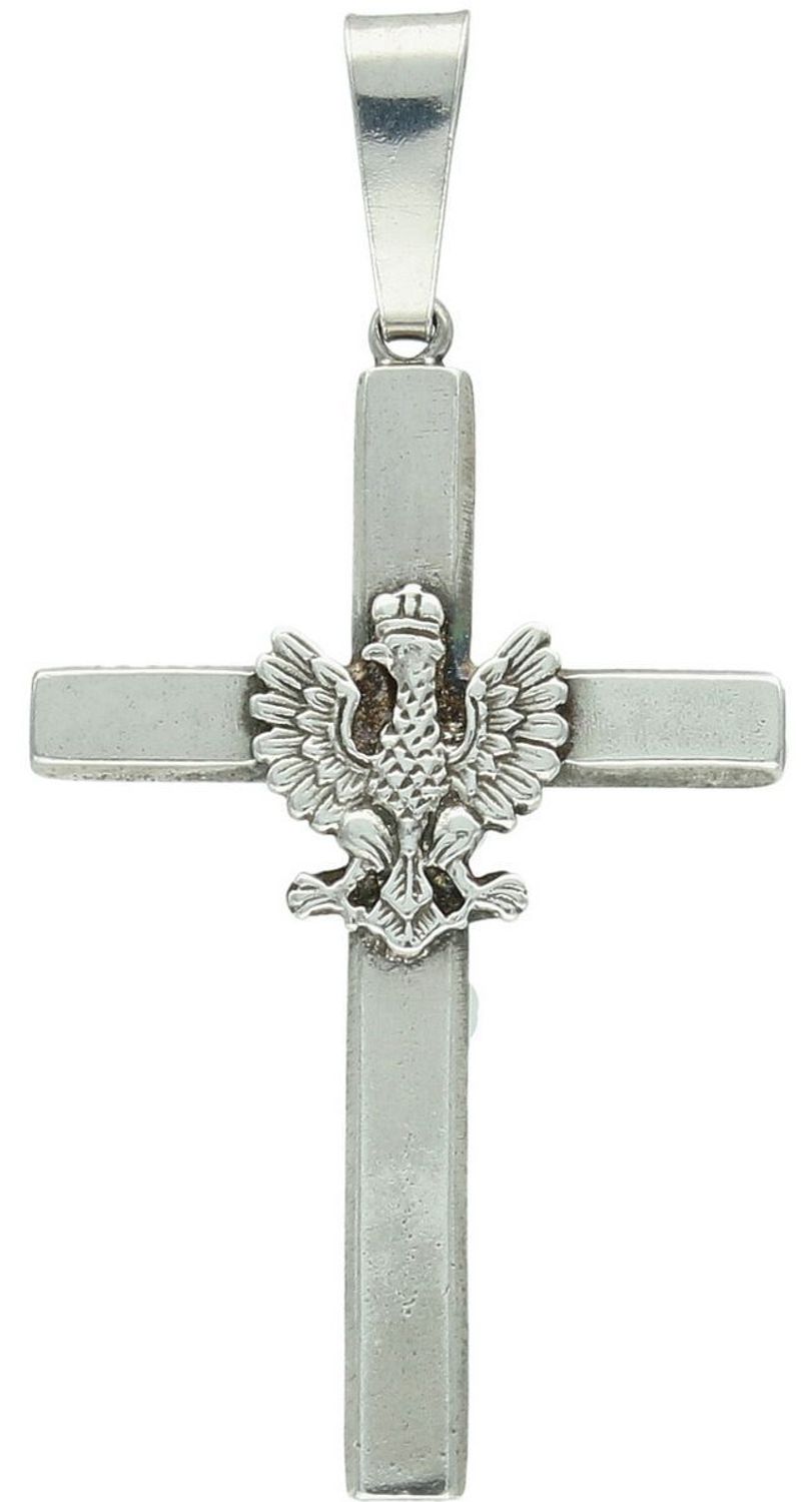 Krzyż męski srebrny 925 DIA-ZAW-8766-925 – zawieszka z orłem na środku. Wymiary 5,0 x 2,5 cm, waga 3,20 g. Mocny symbol wiary i tożsamości – idealny prezent dla mężczyzny.1.jpg
