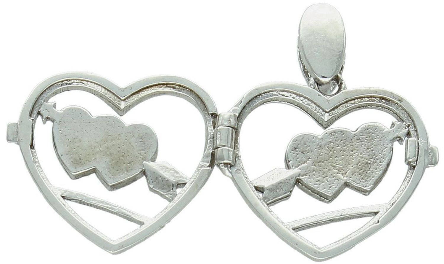 Zawieszka serce otwierane próba 925, DIA-ZAW-8793-925  Zawieszka serce otwierane ażurowe z wizerunkiem dwóch serc przebitymi strzałą  Próba 925 1.jpg