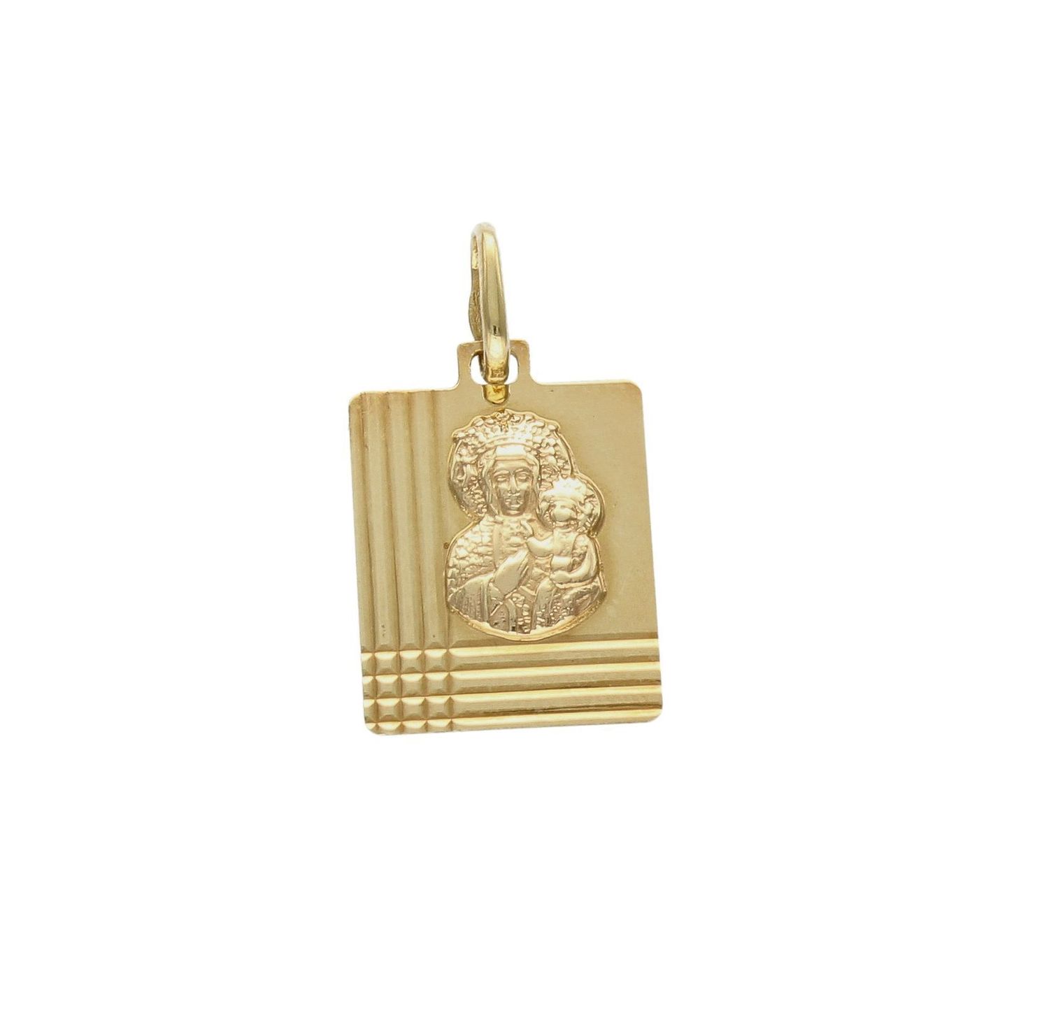 Medalik będący wspaniałą pamiątką i prezentem z okazji chrztu, komunii czy bierzmowania. Zawieszka wykonana ze złota próby 585 Piękna biżuteria o bogatej symbolice religijnej..jpg