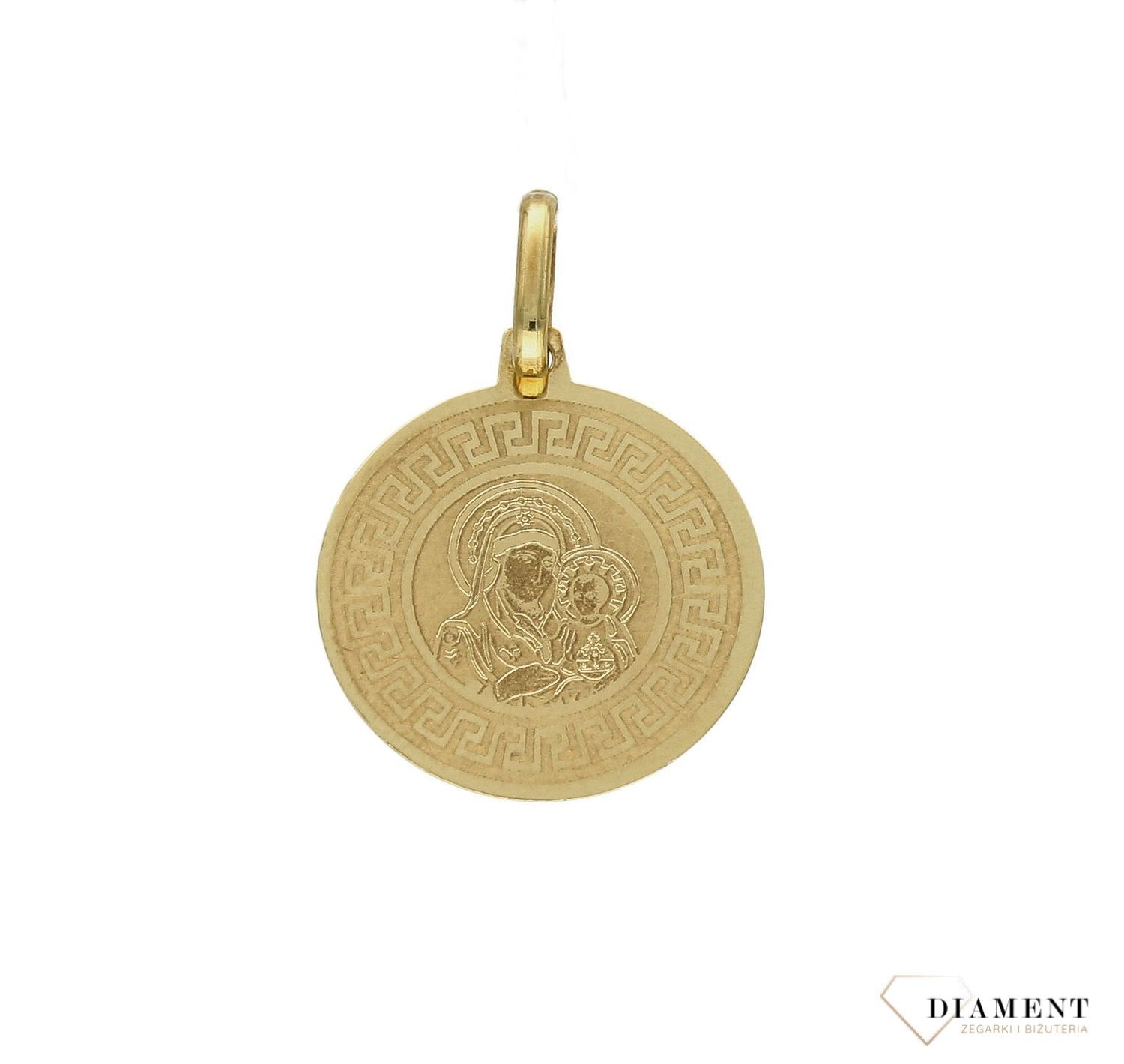 Złota zawieszka 585 medalik Matka Boska z dzieciątkiem DIA-ZAW-9025-585. Medalik będący wspaniałą pamiątką i prezentem z okazji chrztu, komunii czy bierzmowania. Modny medalik doskonały na prezent..jpg