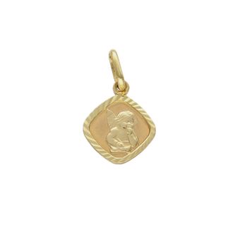 Złoty medalik 585 śpiący aniołek w kwadracie DIA-ZAW-9033-585. Medalik będący wspaniałą pamiątką i prezentem z okazji chrztu, komunii czy bierzmowania. Zawieszka wykonana ze złota próby 585 Piękna biżuteria o bogatej symbolice.jpg