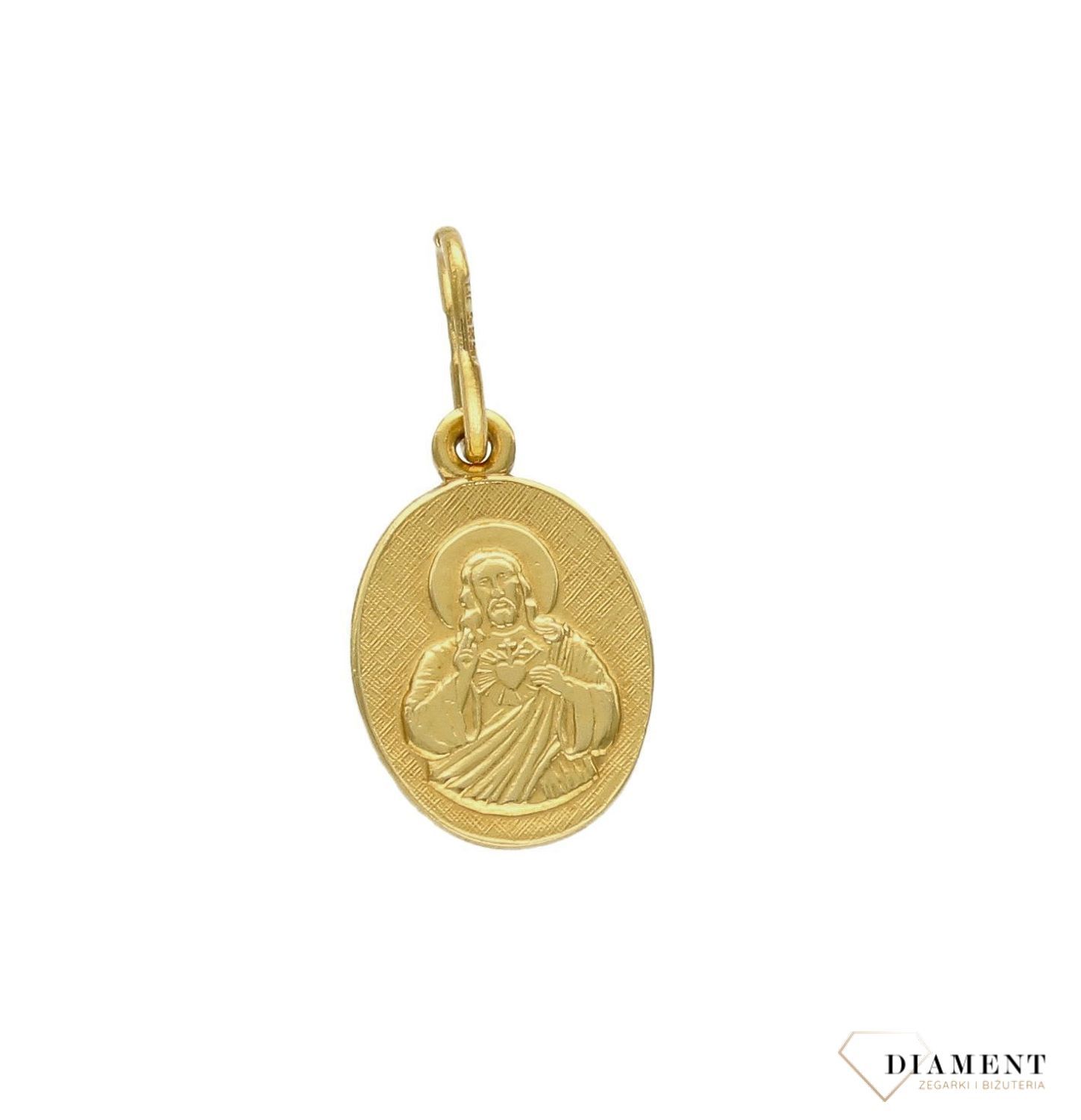 Złota zawieszka 585 medalik dwustronny Szkaplerz DIA-ZAW-9035-585. Medalik będący wspaniałą pamiątką i prezentem z okazji chrztu.jpg