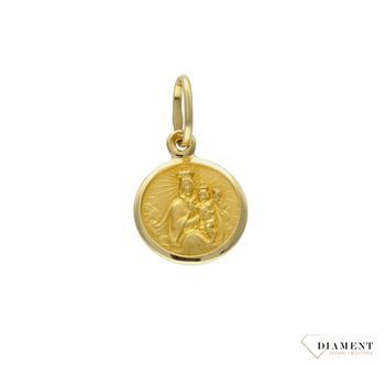 Złoty medalik 585 okrąły Szkaplerz DIA-ZAW-9036-585. Medalik sprawdzi się idealnie jako prezent i upamiętnienie takich chwil jak.jpg