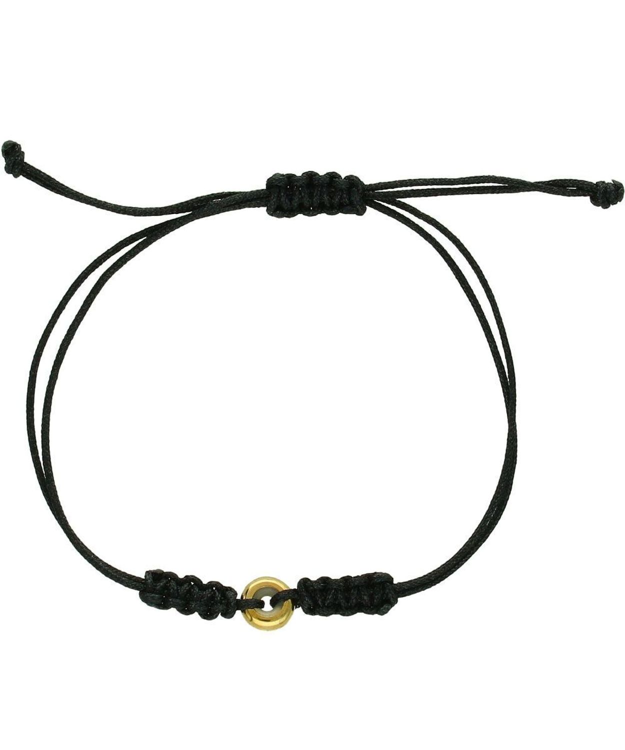 Bransoletka na czarnym sznurku ze złotą zawieszką 333 – regulowana, minimalistyczna Au.jpg