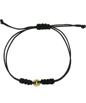 Bransoletka na czarnym sznurku ze złotą zawieszką 333 – regulowana, minimalistyczna.jpg