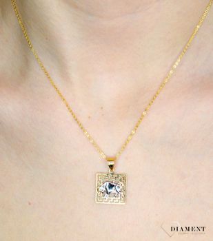 Złota zawieszka kwadratowa 585 znak zodiaku Byk Droga Grecka (1).JPG