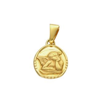 Złota zawieszka 333 medalik z Aniołkiem DIA-ZAW-9123-333 .Złota zawieszka medalik o owalnym kształcie z wizerunkiem śpiącego aniołka. Zawieszka o wielkości 1,7 cm.jpg
