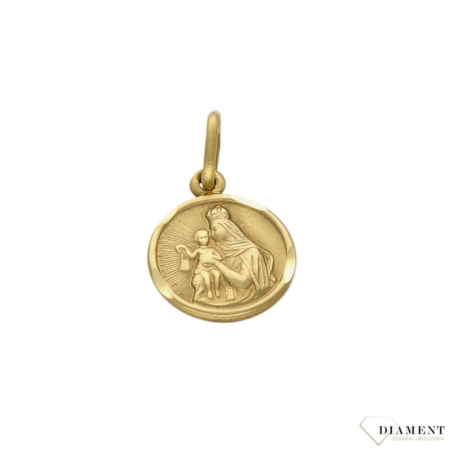 Złota zawieszka 333 okrągły medalik z Jezusem DIA-ZAW-9136-333. Złota zawieszka medalik o okrągłym kształcie z wizerunkiem Jezusa. Zawieszka o wielkości 1,6 cm. Idealna na prezent (1).jpg